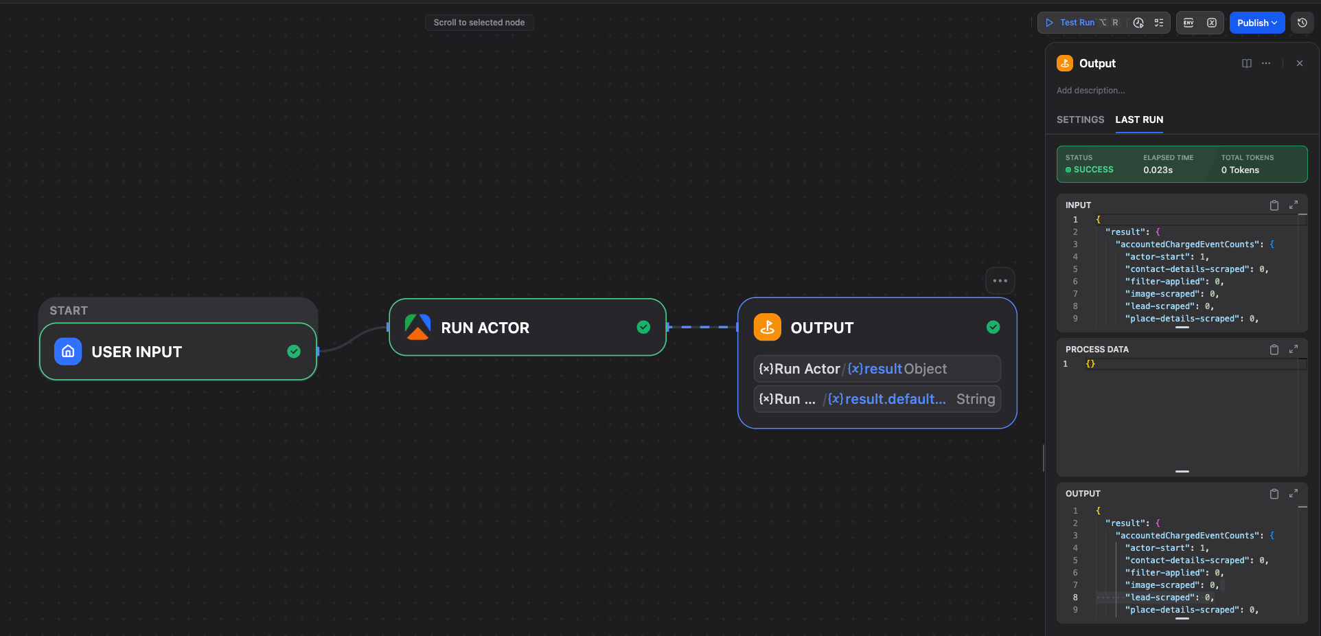 Run Actor Node Configuration